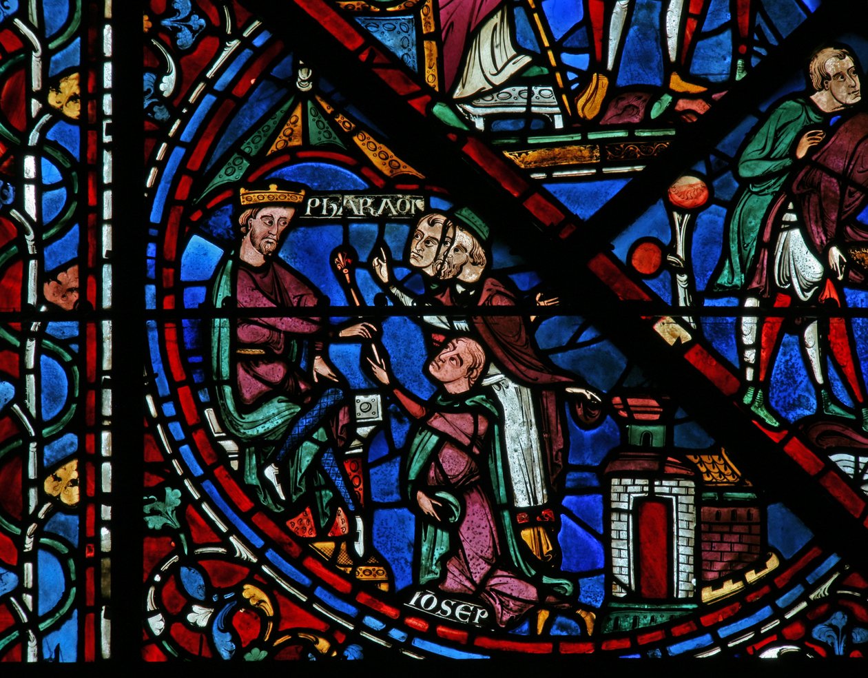 A József ablak: József elmagyarázza a fáraók álmát (w41) alkotó: French School
