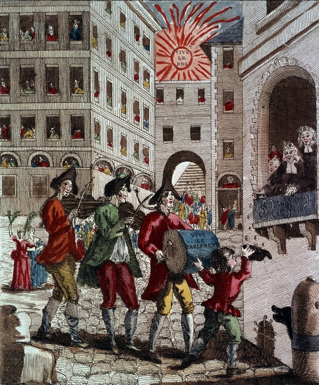A francia nép öröme, a királyt és a Parlament visszahívását ünnepelve 1788 szeptemberében alkotó: French School