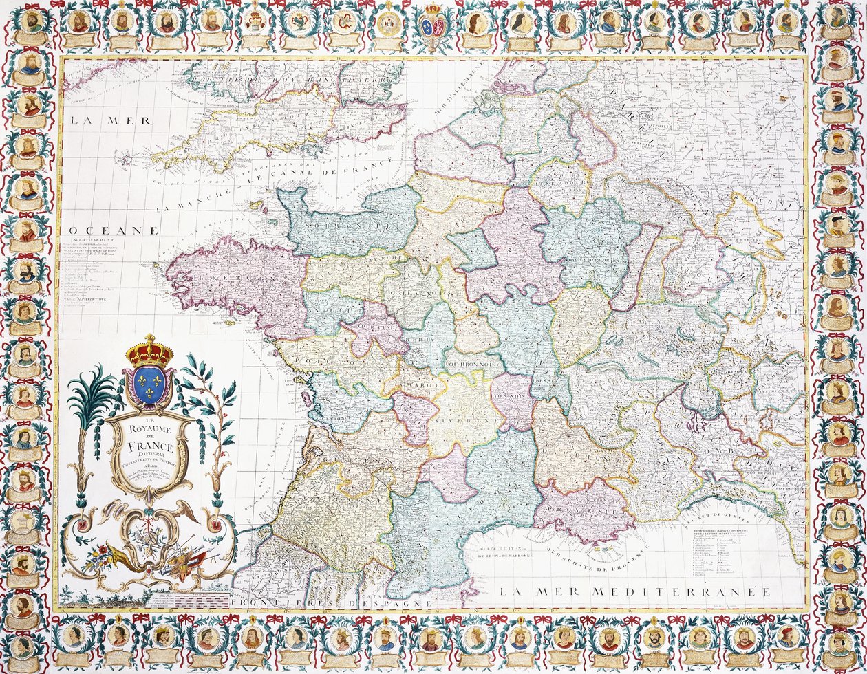 A helyi önkormányzatokra osztott Francia Királyság, 1751 alkotó: French School