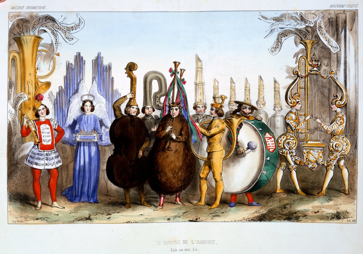 A Harmónia Királysága, a Galerie Dramatique Costumes des Theaters de Paris-ból, Dollet, Lacauchie és Lasalle 1844-ben alkotó: French School