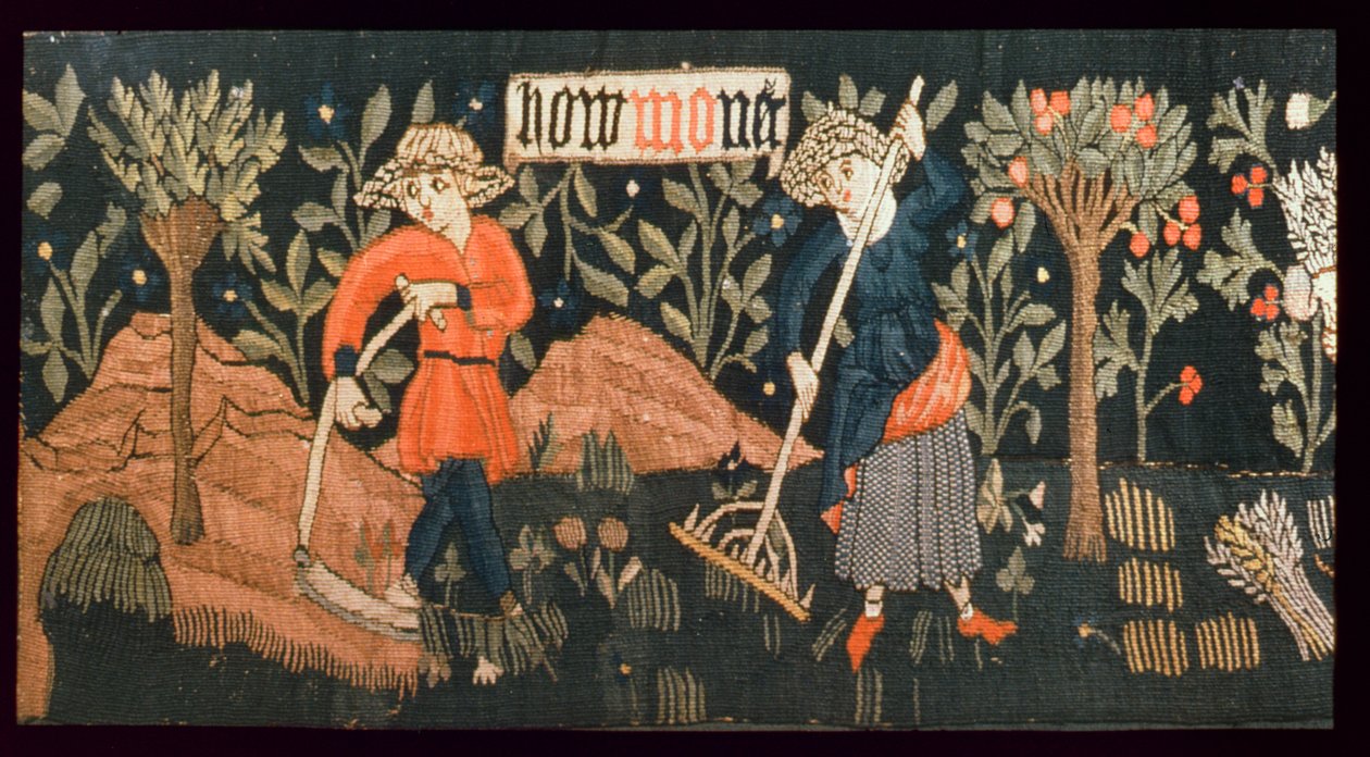 A hónapok munkássága, Elzászból, 15. század közepe (gyapjú és lenvászon) alkotó: French School