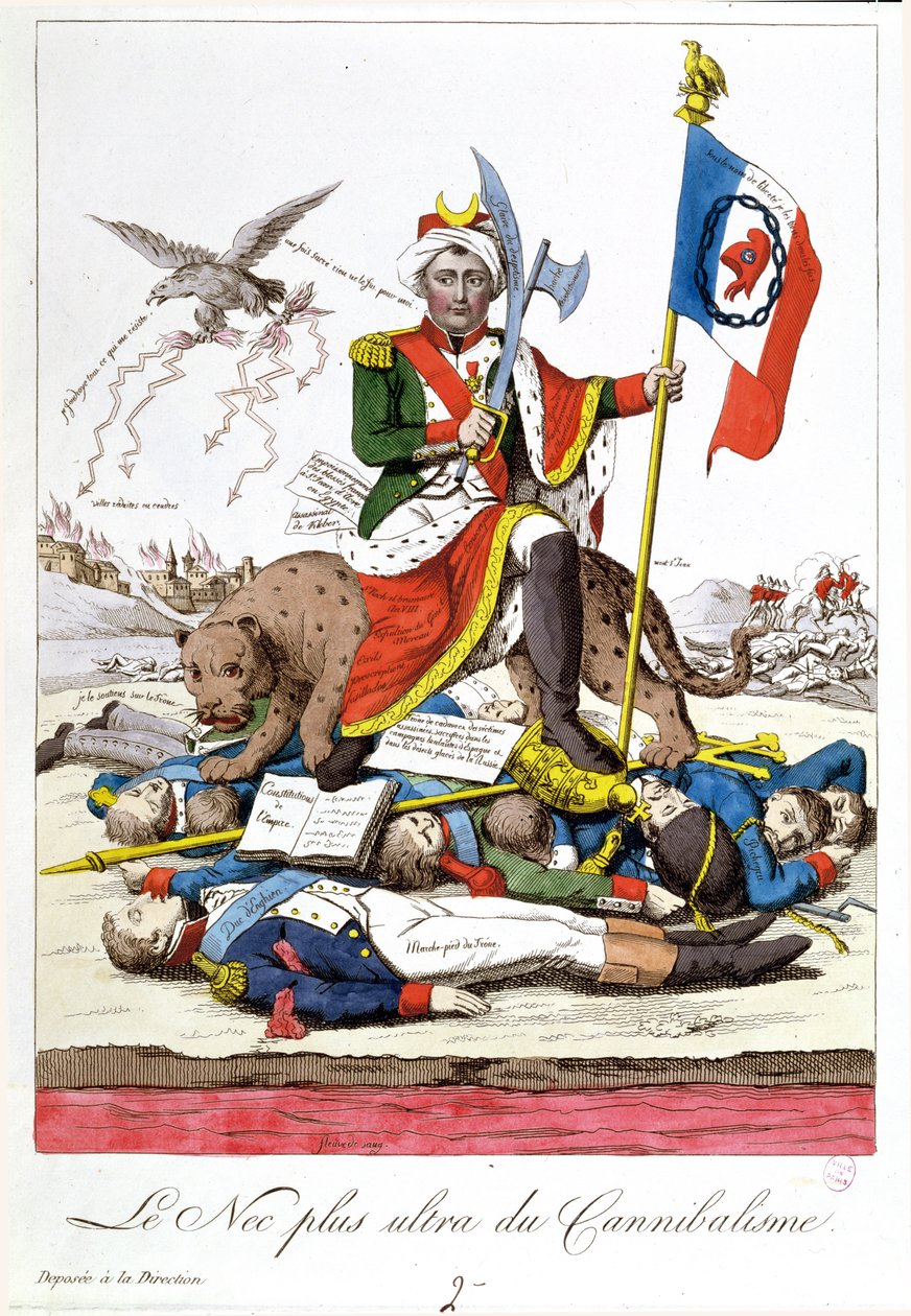 Az utolsó szó a kannibalizmusban, Napóleon-ellenes karikatúra, 1815 körül alkotó: French School