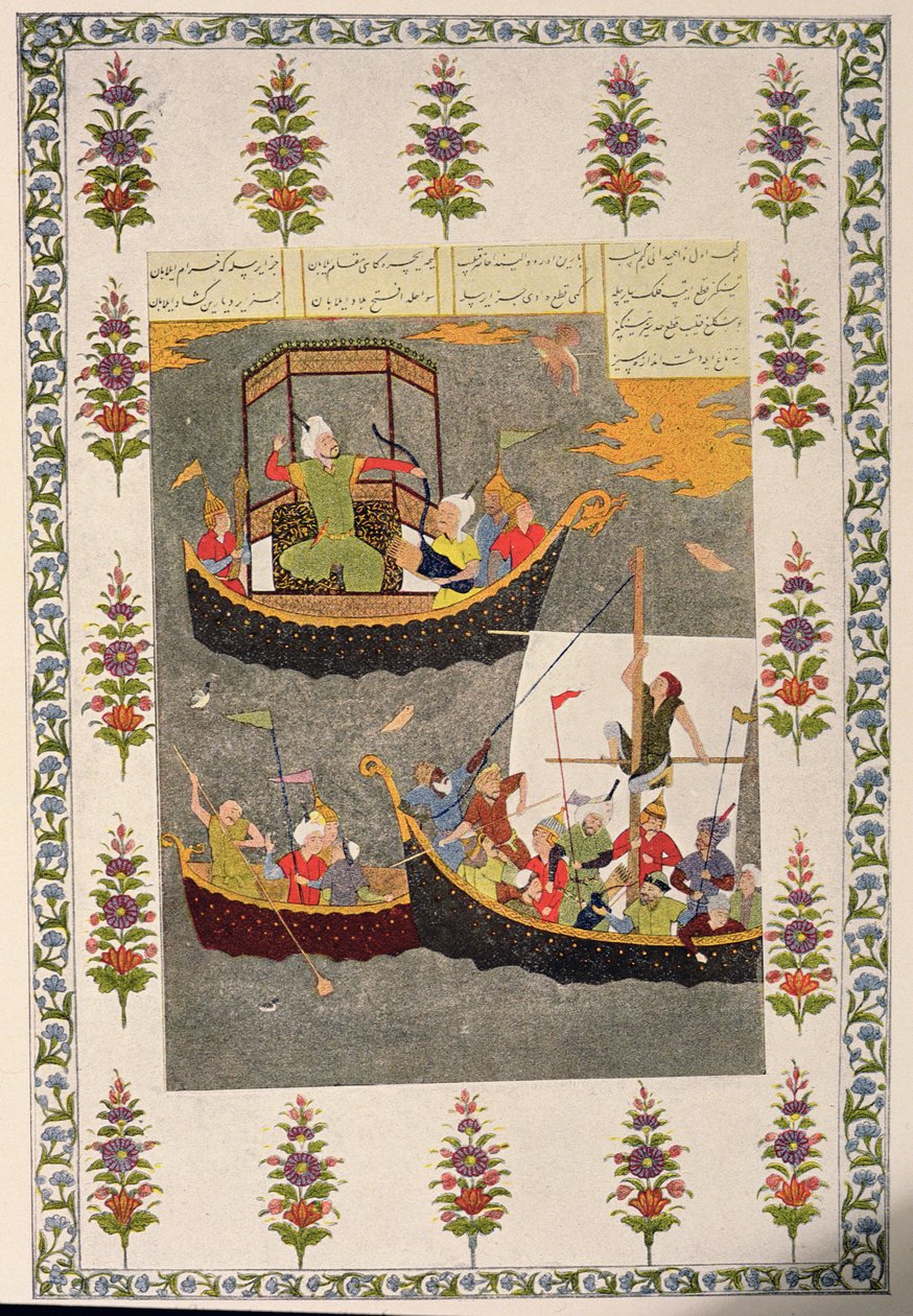 Szindbád utolsó utazása, Szindbád, a tengerész illusztrációja, Az arab éjszakák, 1895 (színes metszet) alkotó: French School