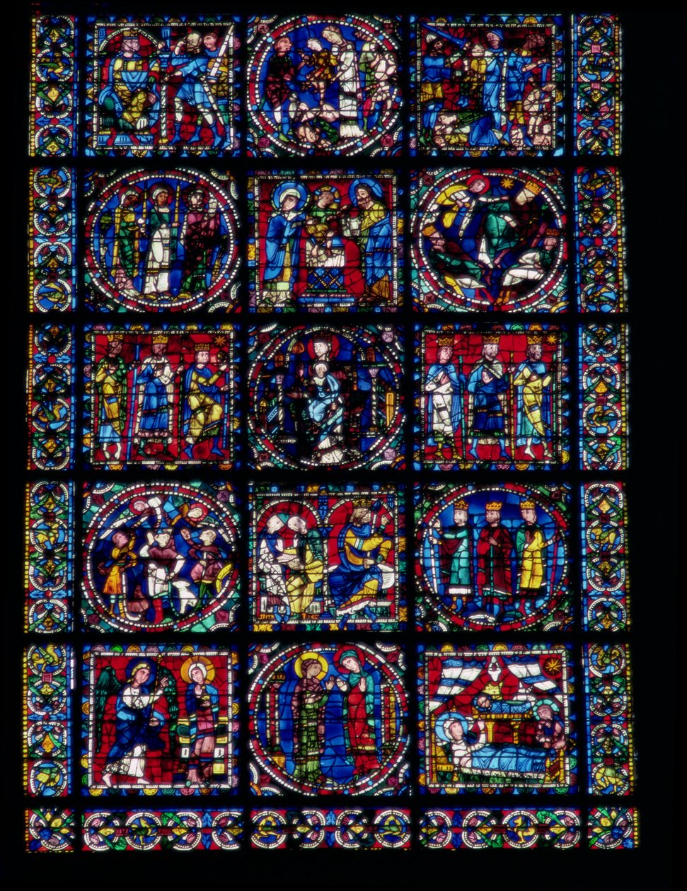 Krisztus élete, Újszövetségi ciklus, az ablak alsó fele, 1145-50 körül alkotó: French School