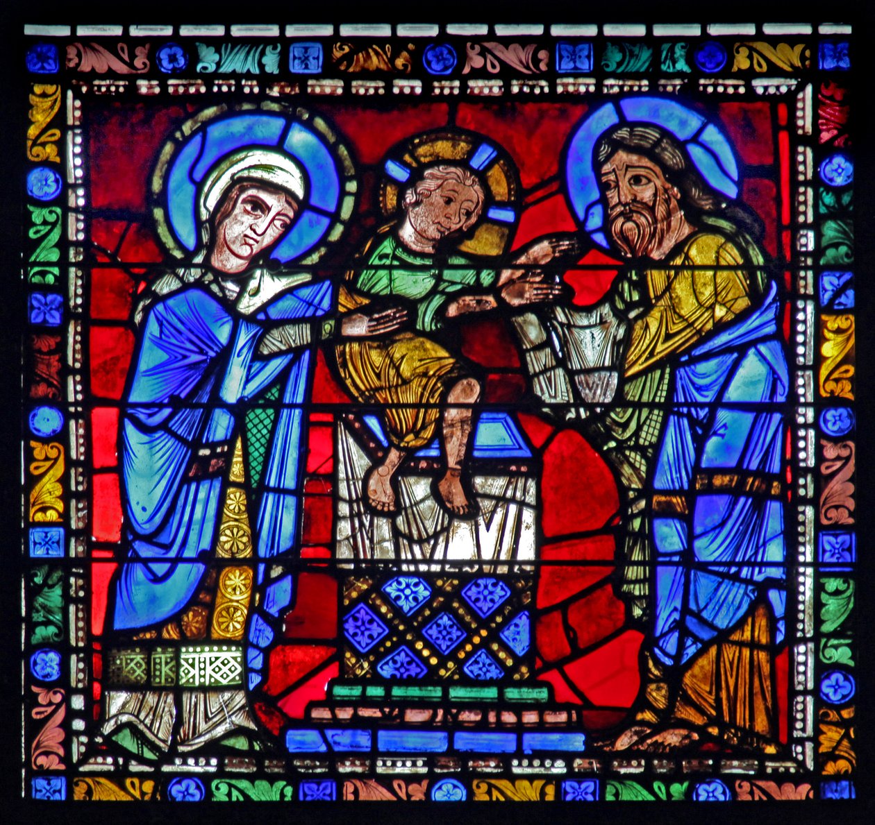 Krisztus élete ablak: Bemutató a templomban (w50) alkotó: French School