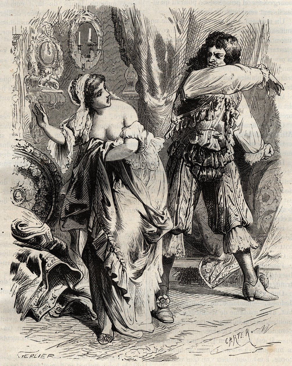Montespan márki, Louis Henri (Louis-Henri) de Pardaillan de Gondrin (1640-1691) Rochechouart Mortemart (vagy Madame de Montespan) (1640-1707) pofon vágta feleségét, Montespan (Francoise Athenais) márkinét. Ki parancsára megtagadta tőle alkotó: French School