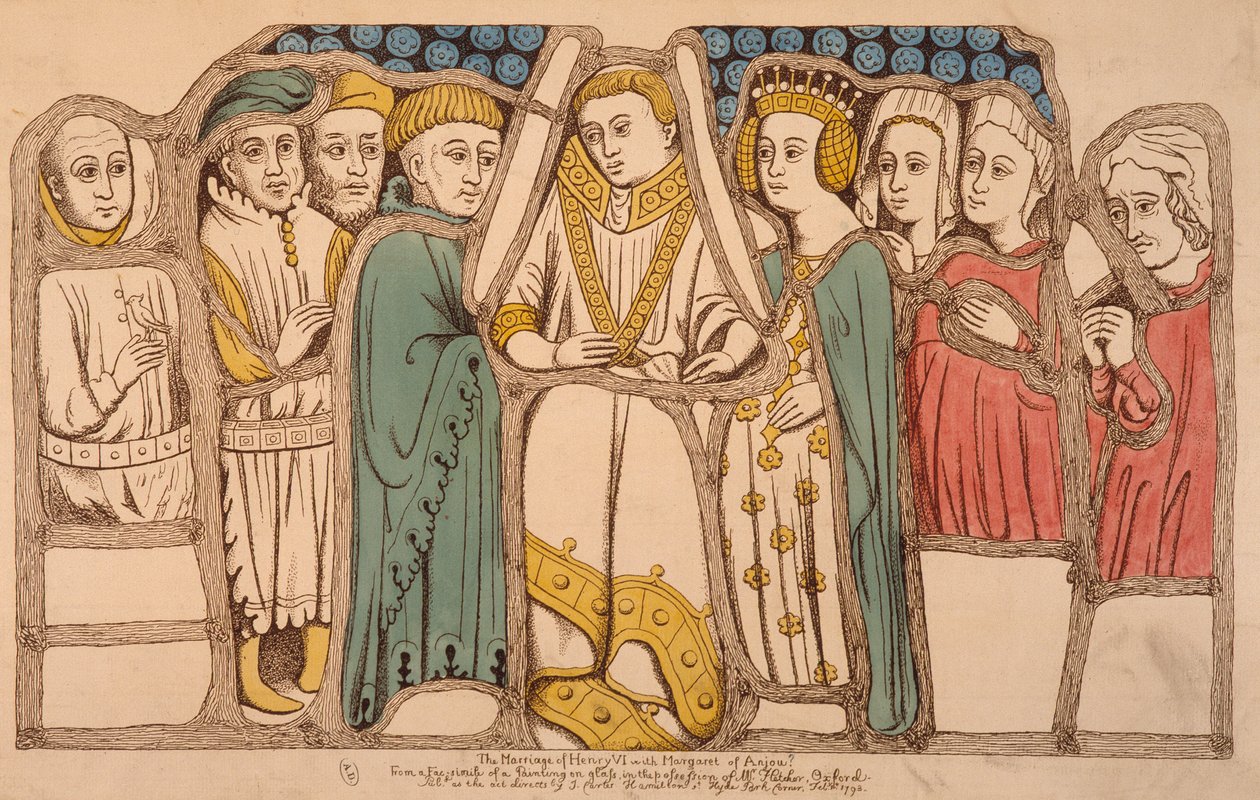 VI. Henrik angol és Anjou Margit házassága 1445-ben, 1793 alkotó: French School