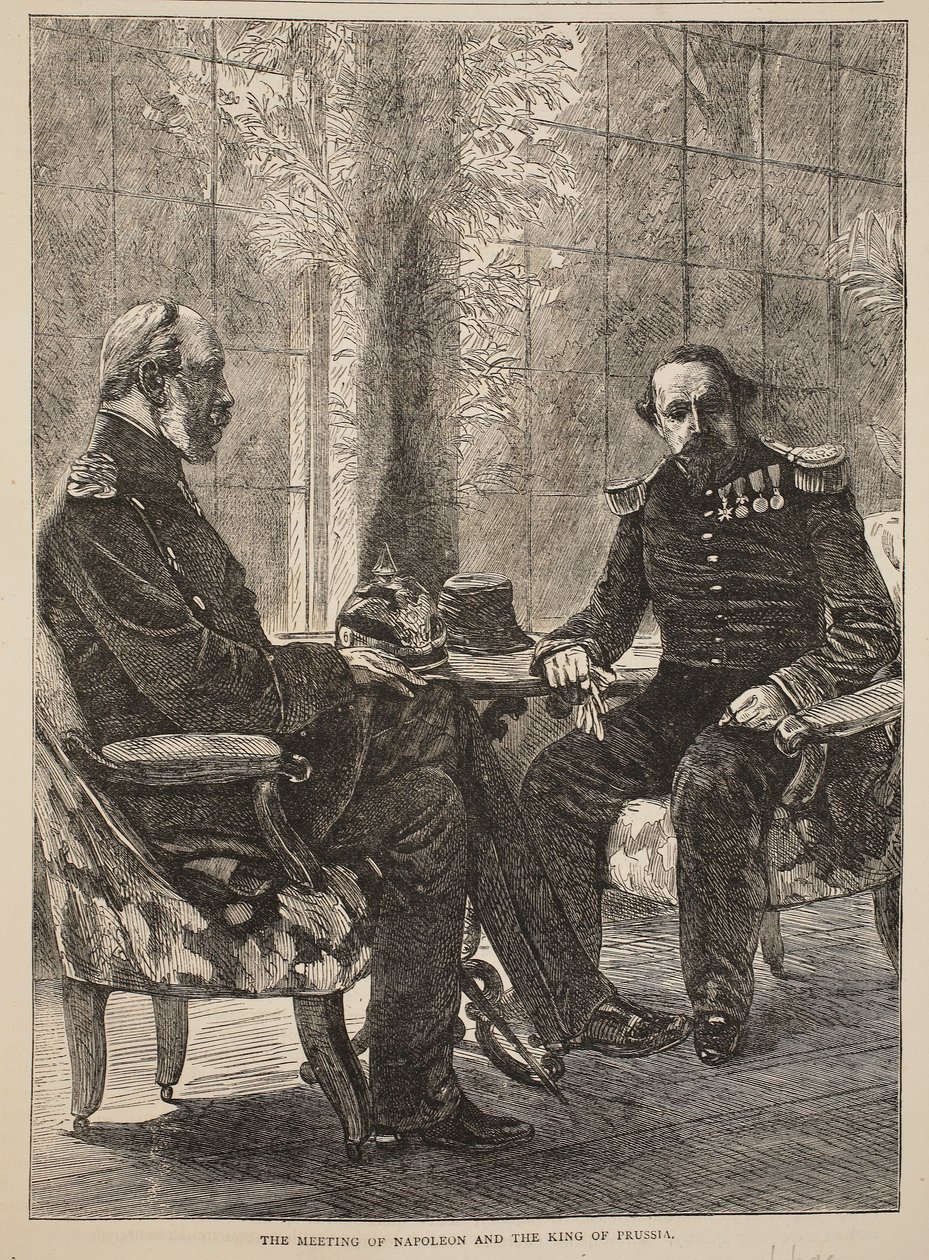 Napóleon és a porosz király találkozása, 1870. szeptember, Cassells illusztrációja: A Franciaország és Németország közötti háború története, 1870-1871 alkotó: French School
