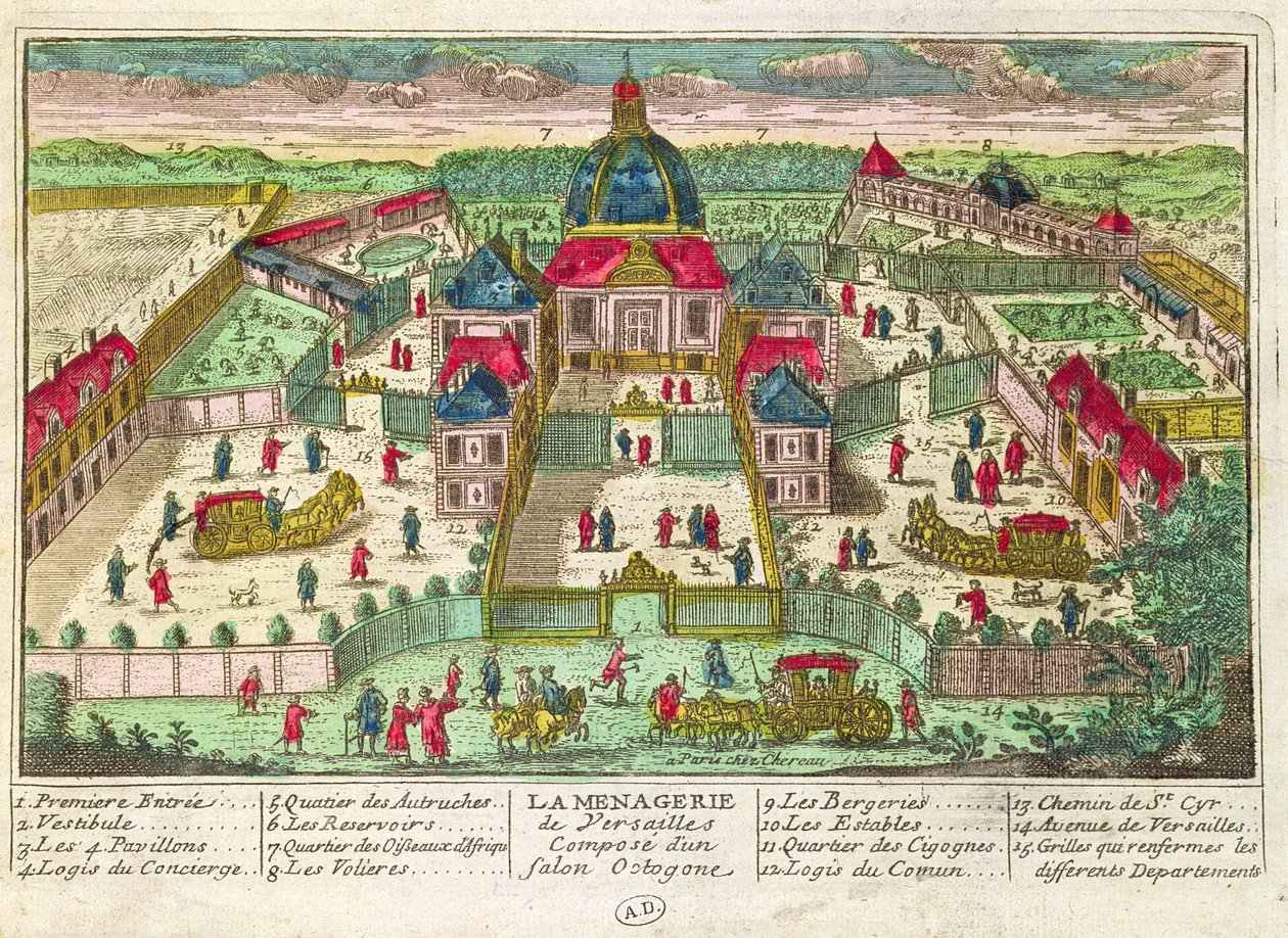 A menagerie és a nyolcszögletű szalon Versailles-ban alkotó: French School
