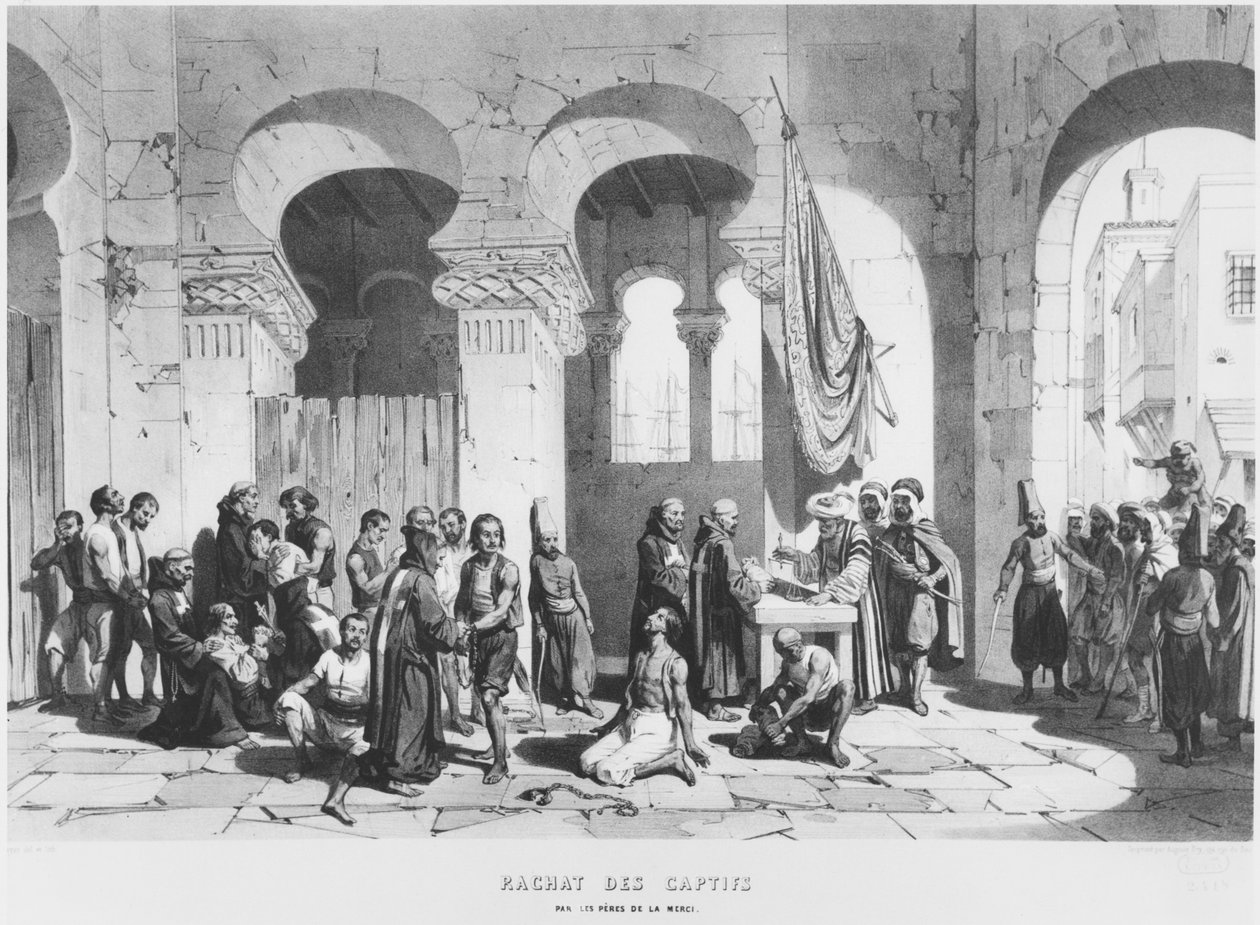 Az irgalmas atyák kiváltják a foglyokat Algériában, 1830-40 alkotó: French School