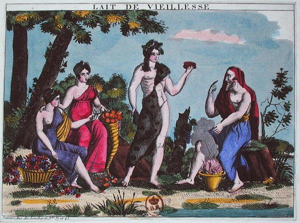 Az öregkor teje, 1830 körül (színes metszet) alkotó: French School