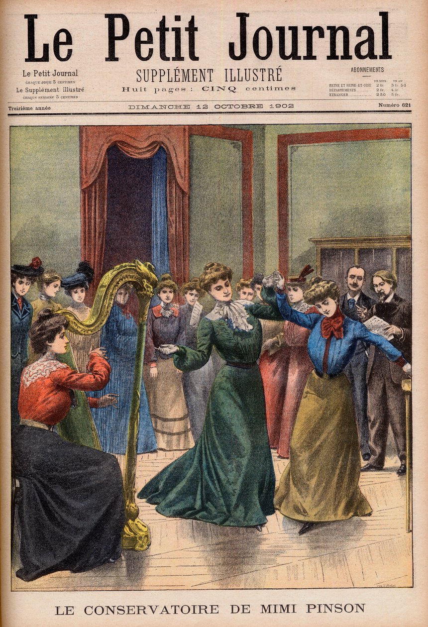 A Mimi Pinson zene- és tánciskola. Mimi Pinson konzervatóriuma. Illusztráció a Le petit Journal számára alkotó: French School