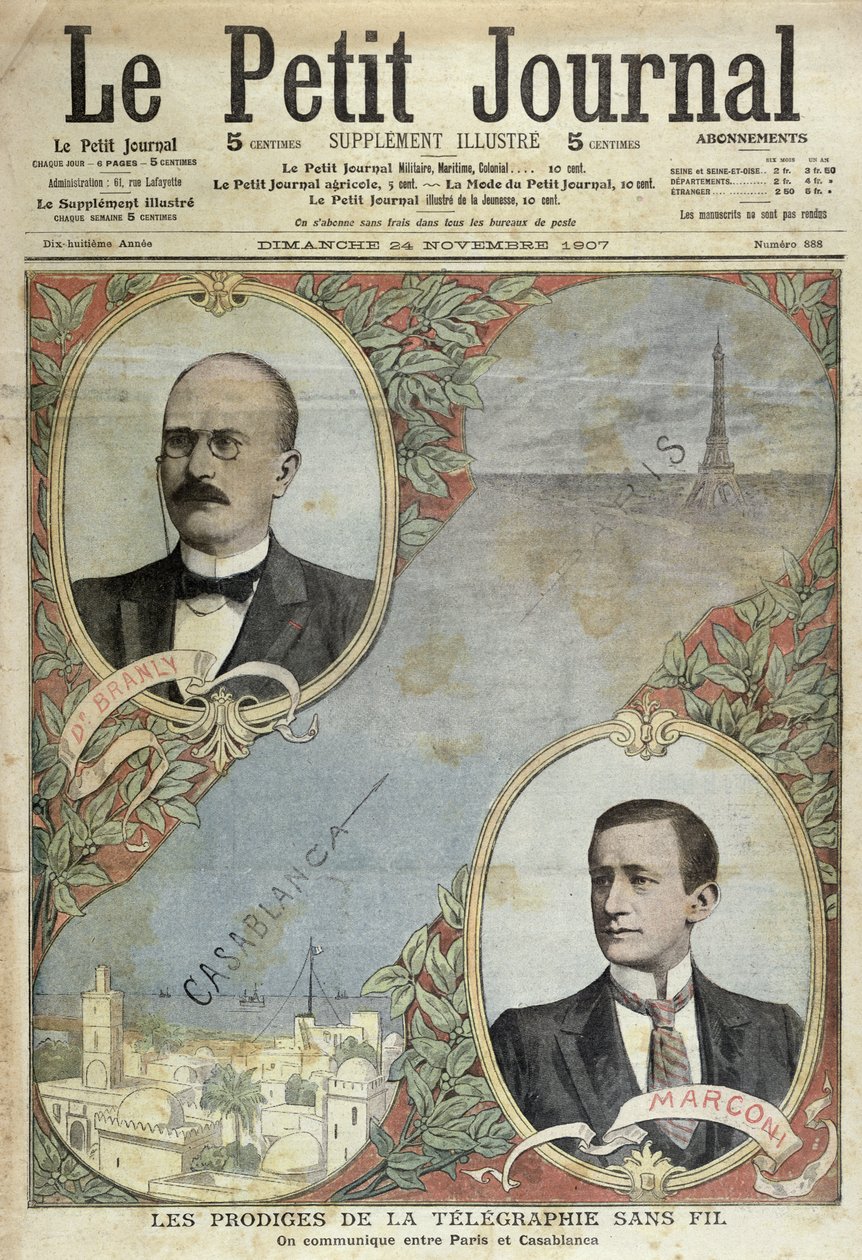 A távirati rendszer csodái, illusztráció a Le Petit Journalból, 1907. november 24. alkotó: French School