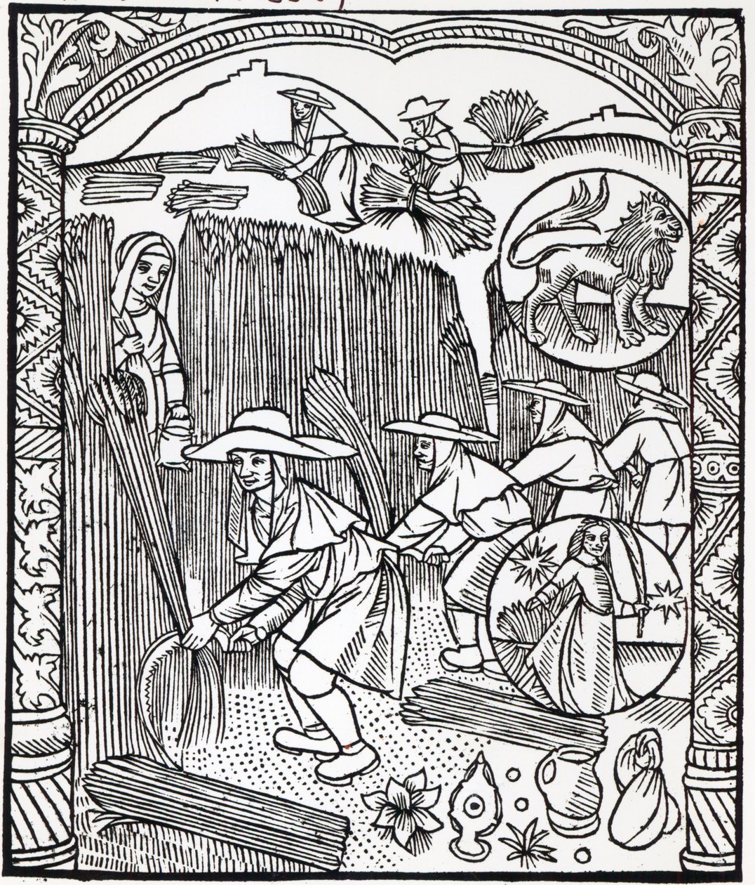 Augusztus hónapja, a pásztorok naptárából, 1496 alkotó: French School