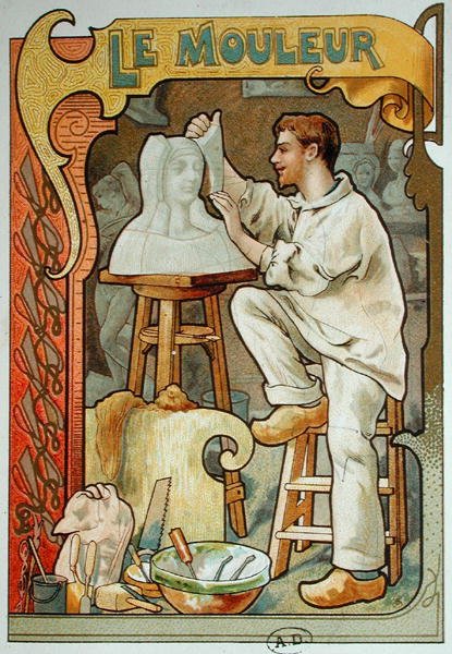The Moulder, illusztráció egy kézműves könyvből, 1899 körül (színes litó) alkotó: French School