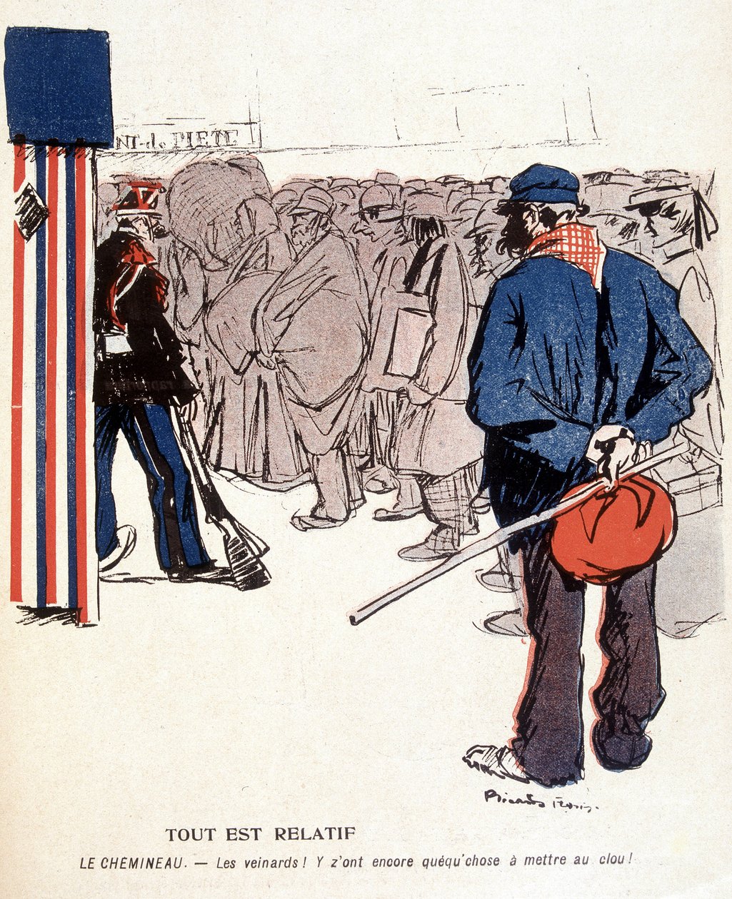 A kegyesség hegye: Minden relatív, a vasút: a szerencsések, még van mit a szögükre tenni - a „Vajas tányérban”” n¡du 1905.03.06. alkotó: French School