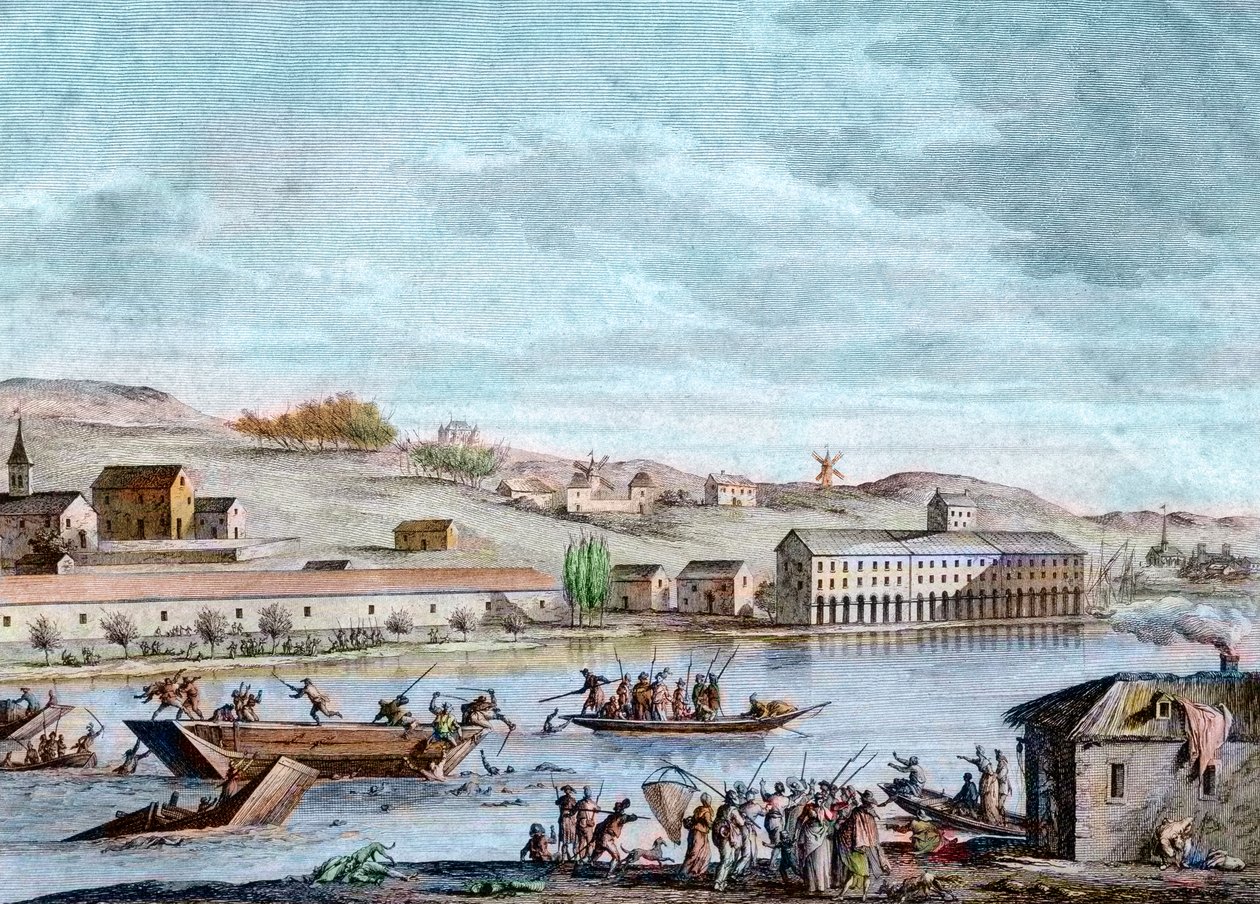 A nantes-i vízbefulladás, a rémuralom, 1793 alkotó: French School