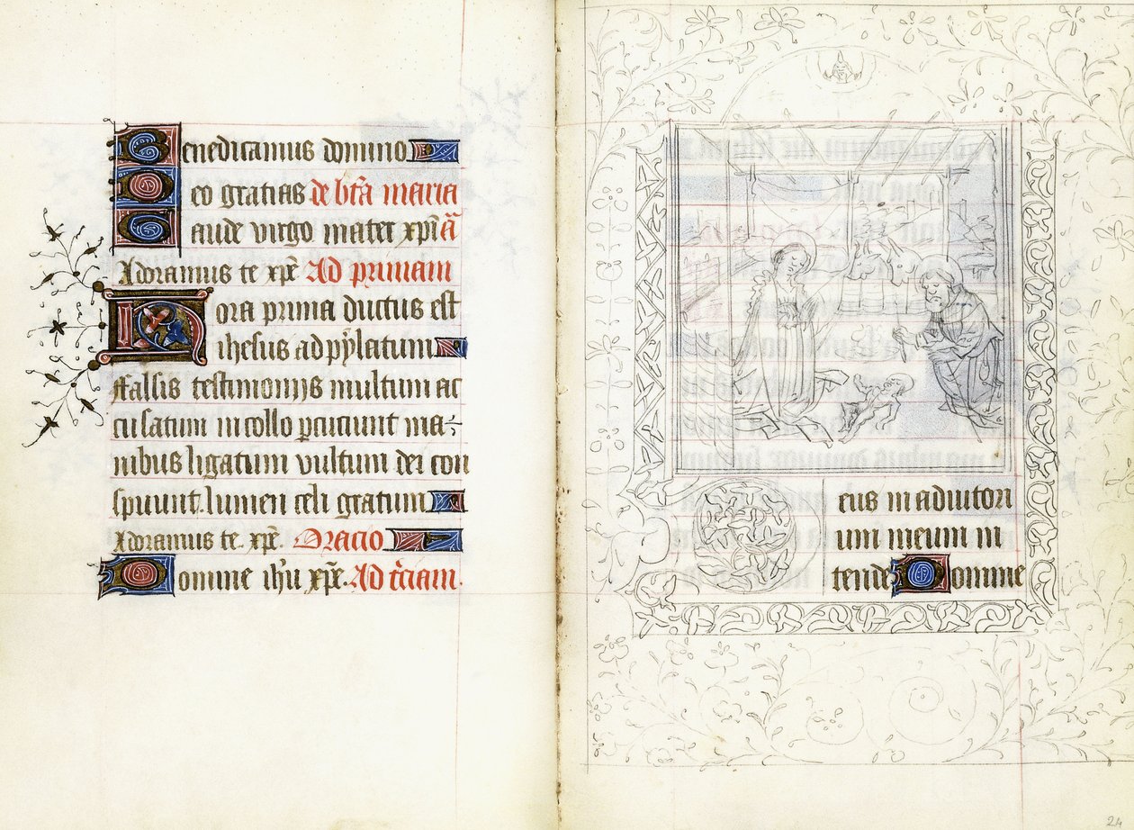 Születés, 1440 körül (kézirat pergamen) alkotó: French School