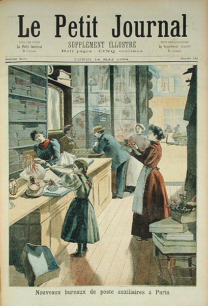 Az új párizsi segédpostahivatal, a Le Petit Journal 1894. május 18-i számából. alkotó: French School