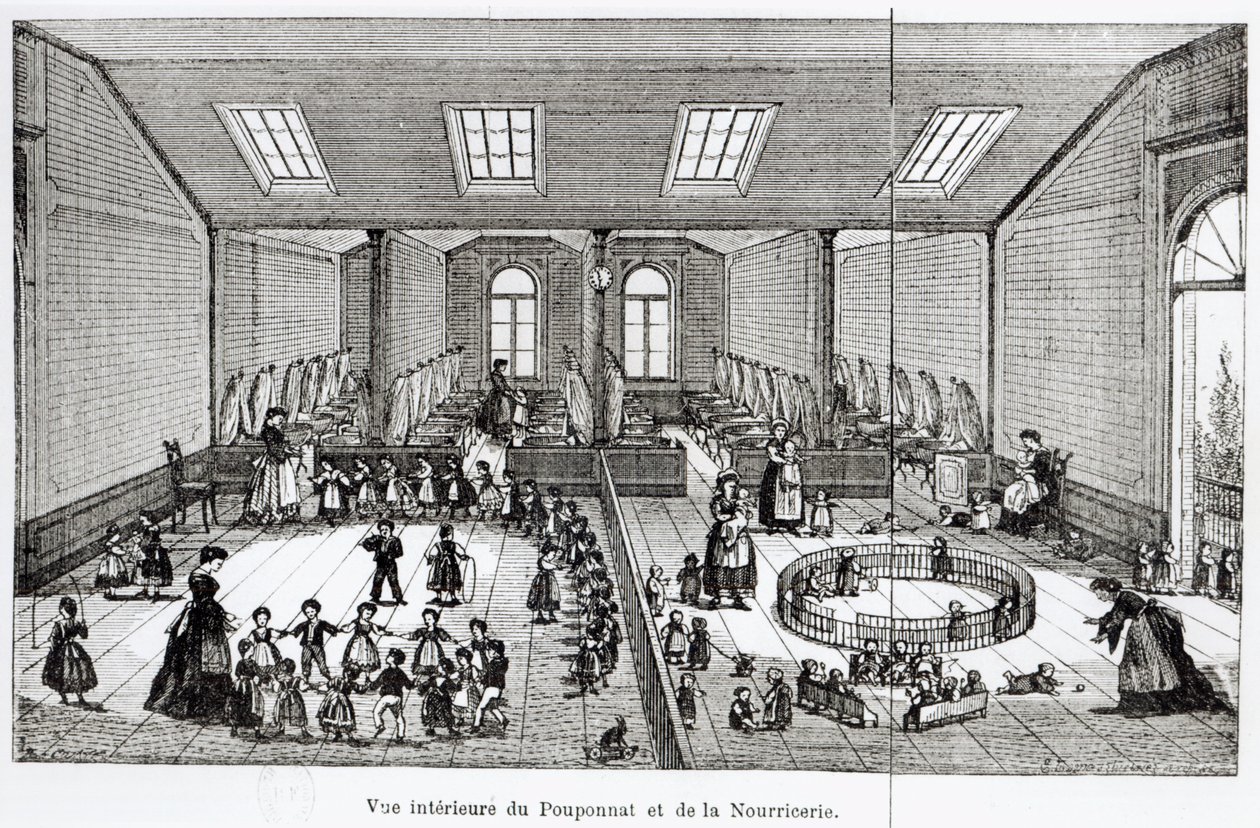 The Nursery in the Familistery of Guise, a Solutions Socialestől, Jean-Baptiste Andre Godin (1817-88), Párizs, 1871 alkotó: French School