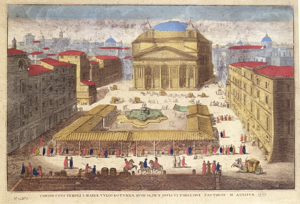 Pantheon, Róma (színes metszet) alkotó: French School