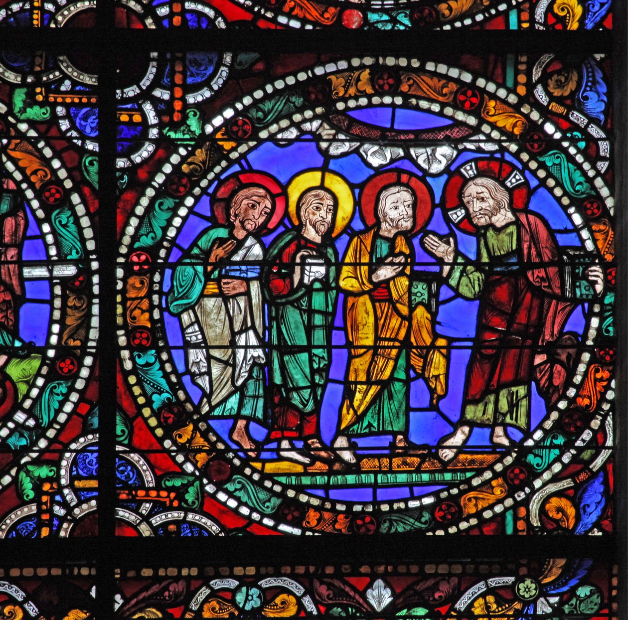 A Passió ablaka: Krisztus – leszáll a Tábor-hegyről (w51) alkotó: French School