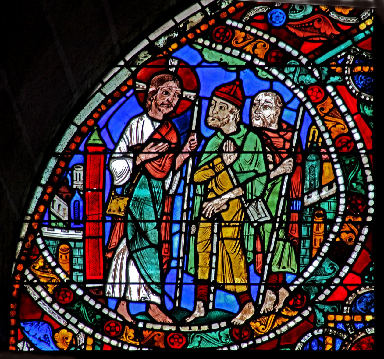 A Passió ablaka: Feltámadás ciklusa - Emmaus - út (w51) alkotó: French School