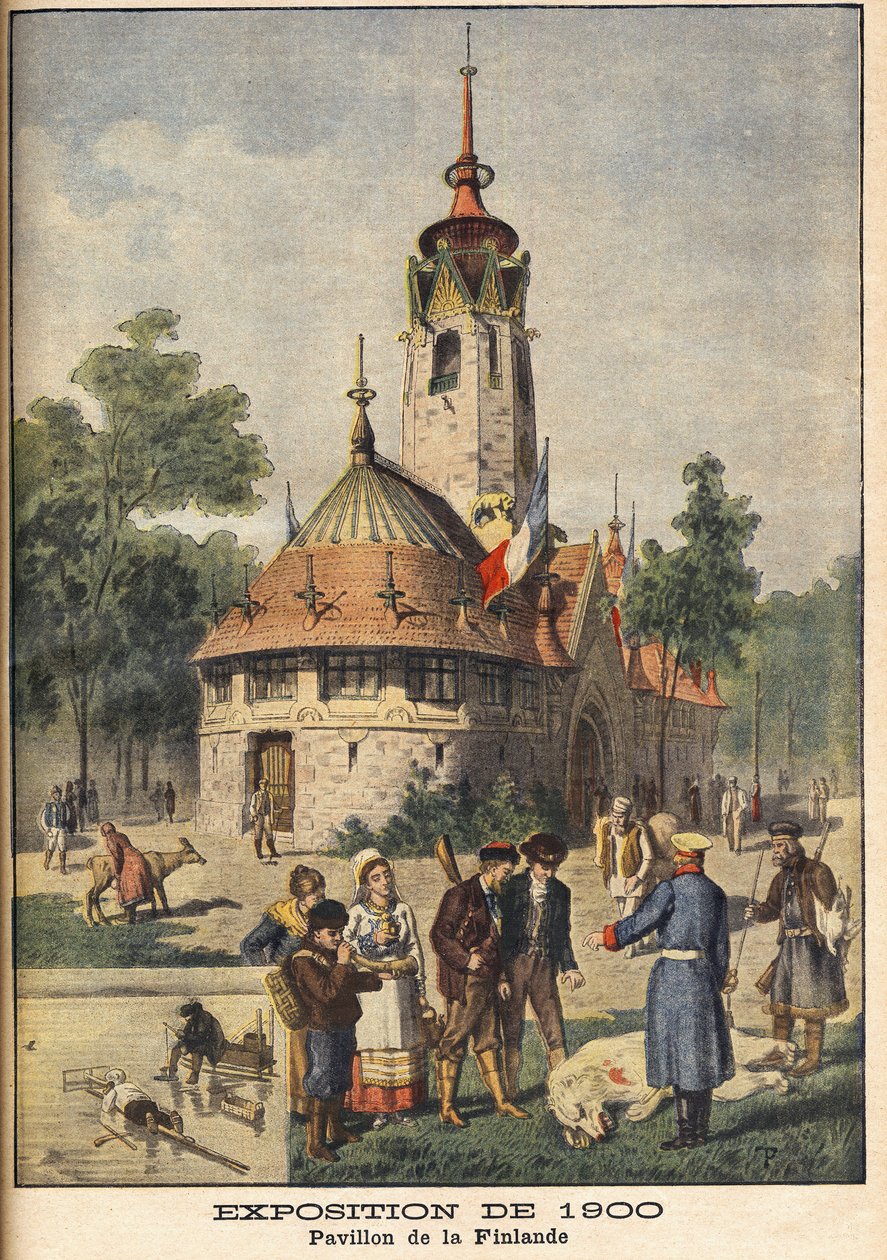 Finnország pavilonja az Exposition Universelle 1900-ban Párizsban - Illusztráció a Le petit Journal számára, 1900. október 21. alkotó: French School