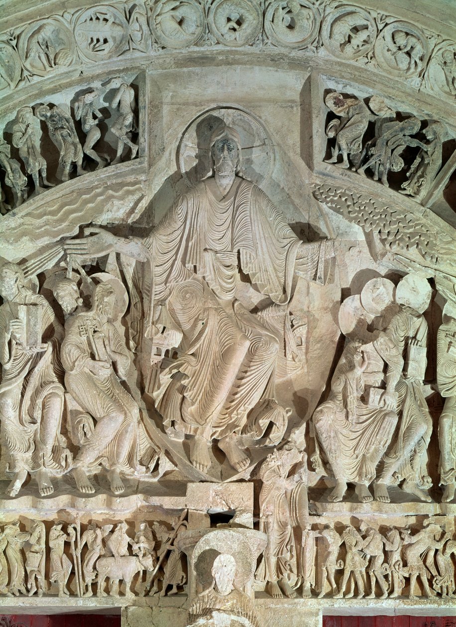 Pünkösd, a központi portál timpanonjáról, 1120 körül alkotó: French School