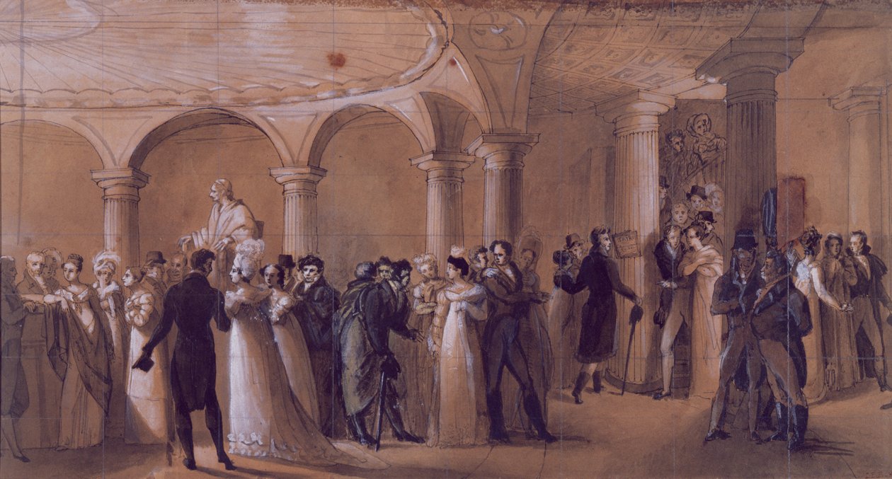A Peristyle a Theatre Francais-ban, 1822 körül alkotó: French School
