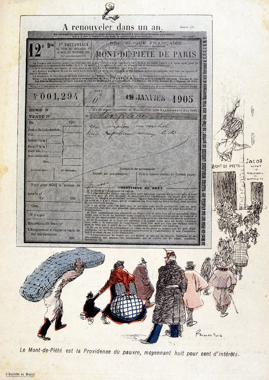A jámbor hegy: A jámborság-hegy a szegények gondviselése, nyolcszáz százalékos érdekből – a „Vajtányérban” n¡du 1905.03.06. alkotó: French School