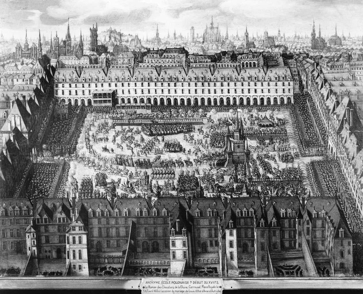 A Place Royale és a Carrousel 1612-ben (metszet) alkotó: French School
