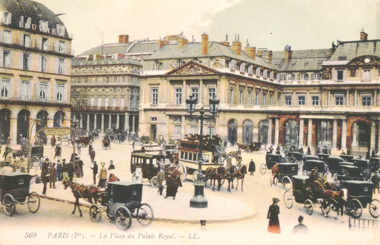 A Place du Palais Royal Párizsban, 1910 alkotó: French School