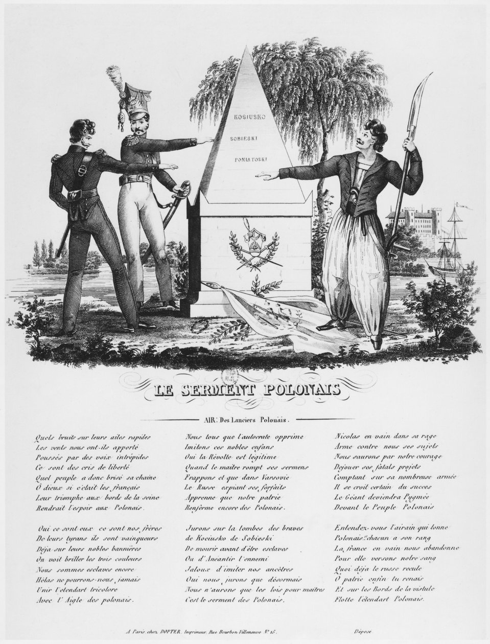 A lengyel eskü, a lengyel lándzsás éneke, 1830 körül alkotó: French School
