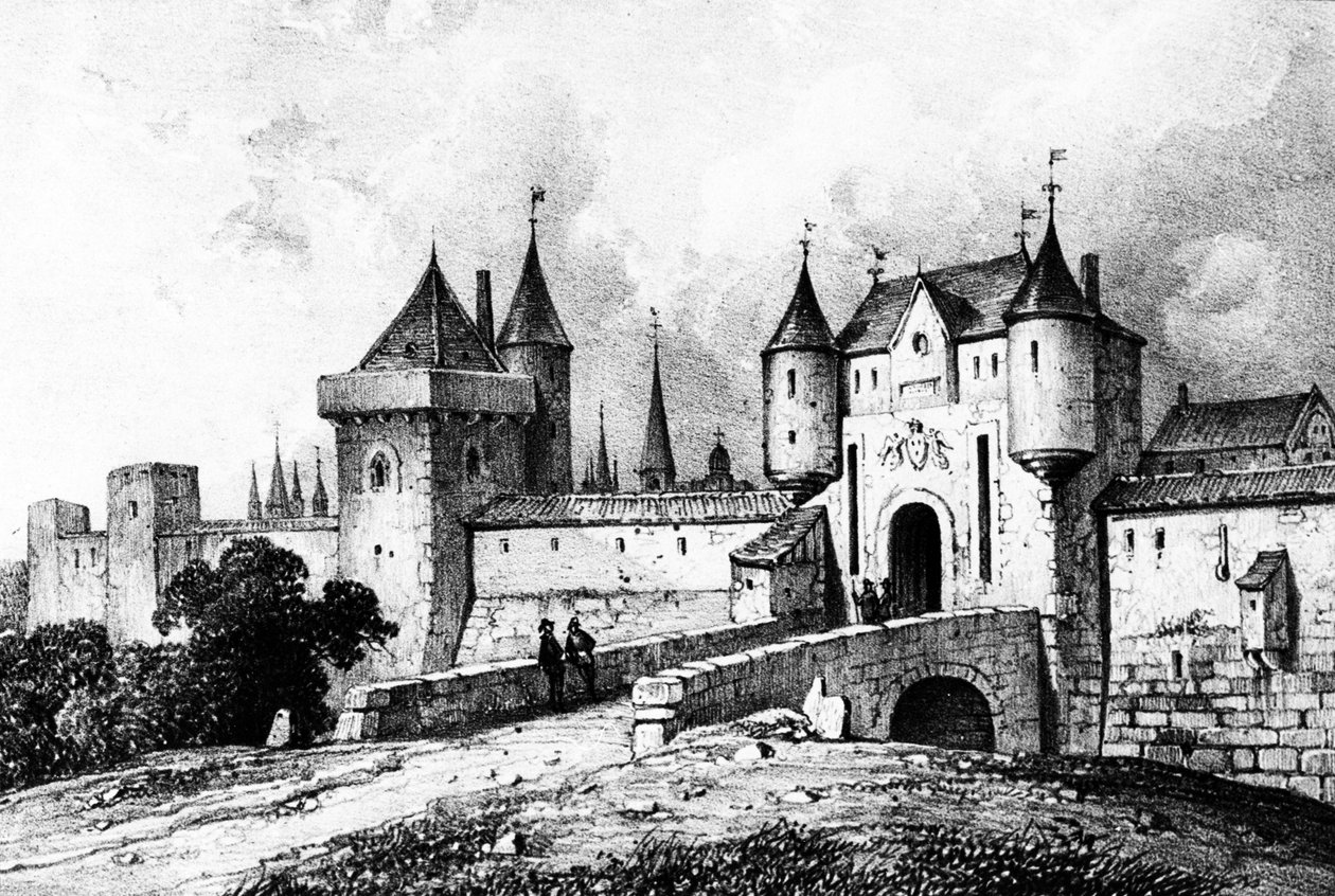 A Porte Saint-Honoré, Párizs a 13. században alkotó: French School