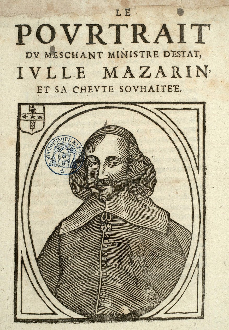 A gonosz államminiszter, Iulle Mazarin és vágyott ördögének portréja, Politikai pamflet a parittya alatt alkotó: French School