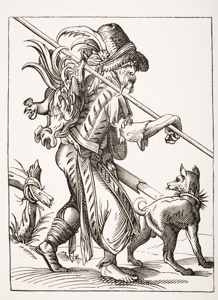 A Poulterer, Jost Amman (1539-91) 16. századi illusztrációja nyomán Paul Lacroix (1806-84) „Le Moyen Age et La Renaissance” című művéből, 1847-ben megjelent. alkotó: French School
