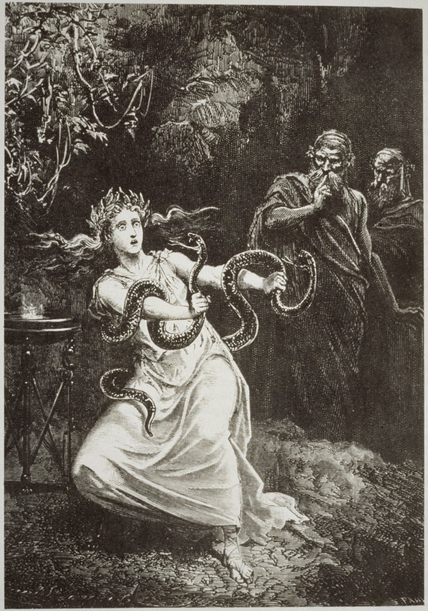 A Pythia, az LHistoire de la Magie Paul Christiantól, illusztrálva a History of Magic című könyvben, megjelent a 19. század végén alkotó: French School