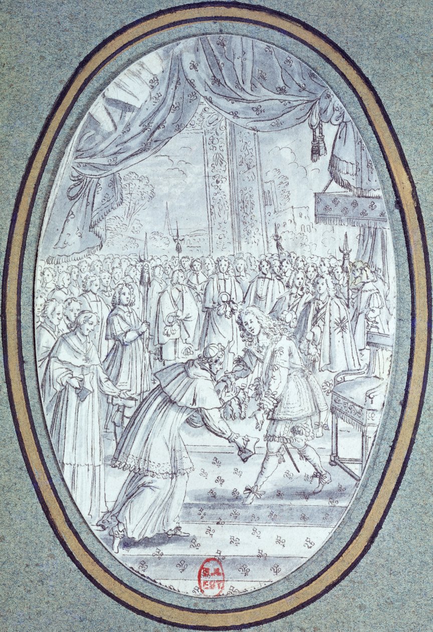 Flavio Chigi bíboros (1631-93) fogadása XIV. Lajos (1638-1715) által 1664. július 29. alkotó: French School