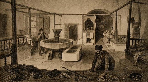 A tatárfürdő pihenőszobája, kiadó: Auguste Bry alkotó: French School