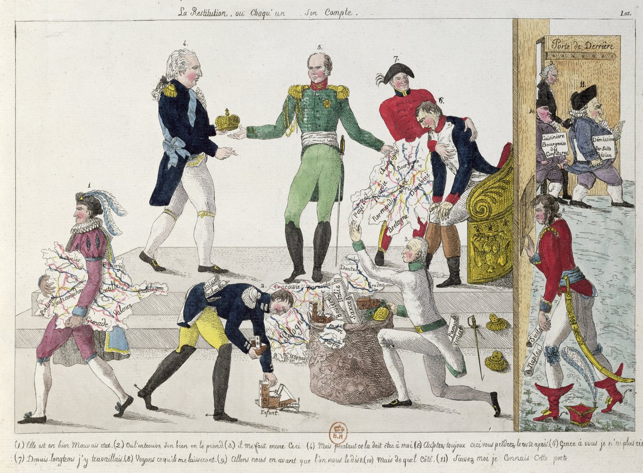 A Francia Birodalom helyreállítása Waterloo után, 1815 alkotó: French School