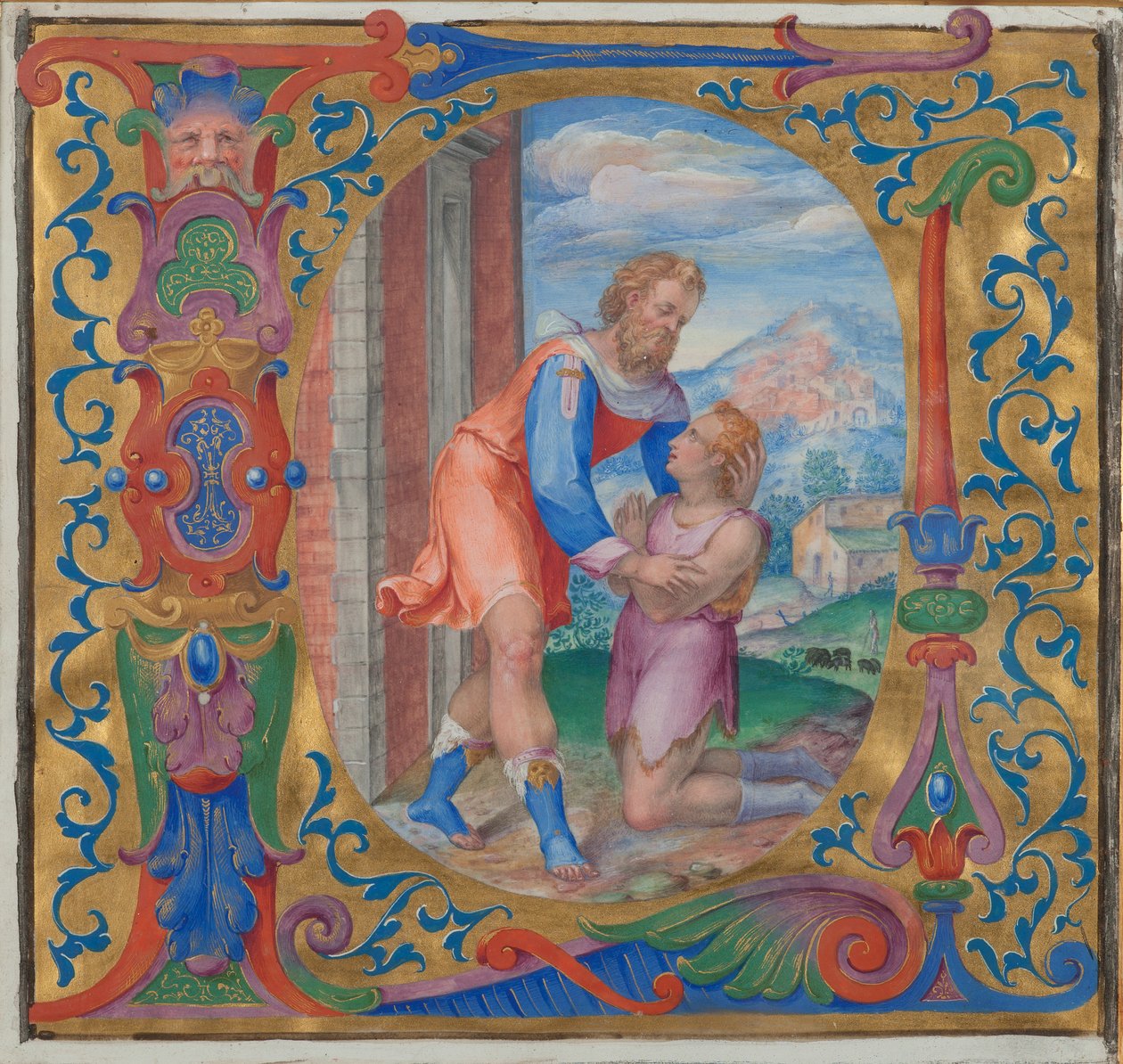 A tékozló fiú visszatérése (tempera pergamen) alkotó: French School