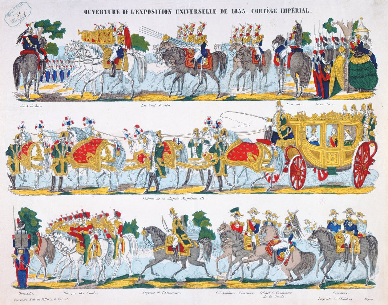 A Royal Cortege az Exposition Universelle megnyitóján 1855-ben alkotó: French School