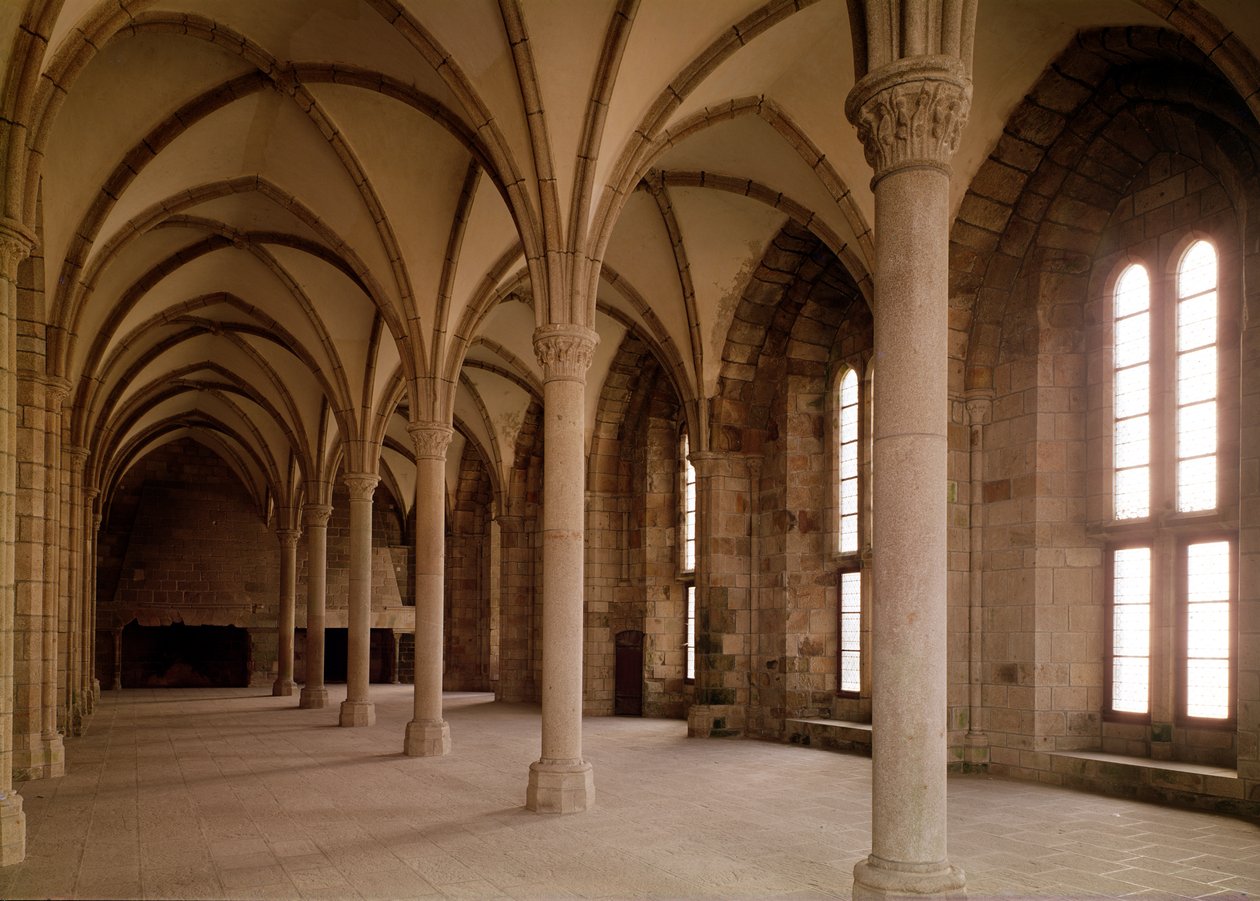 A Salle des Hotes, belső kilátás az apátságra alkotó: French School