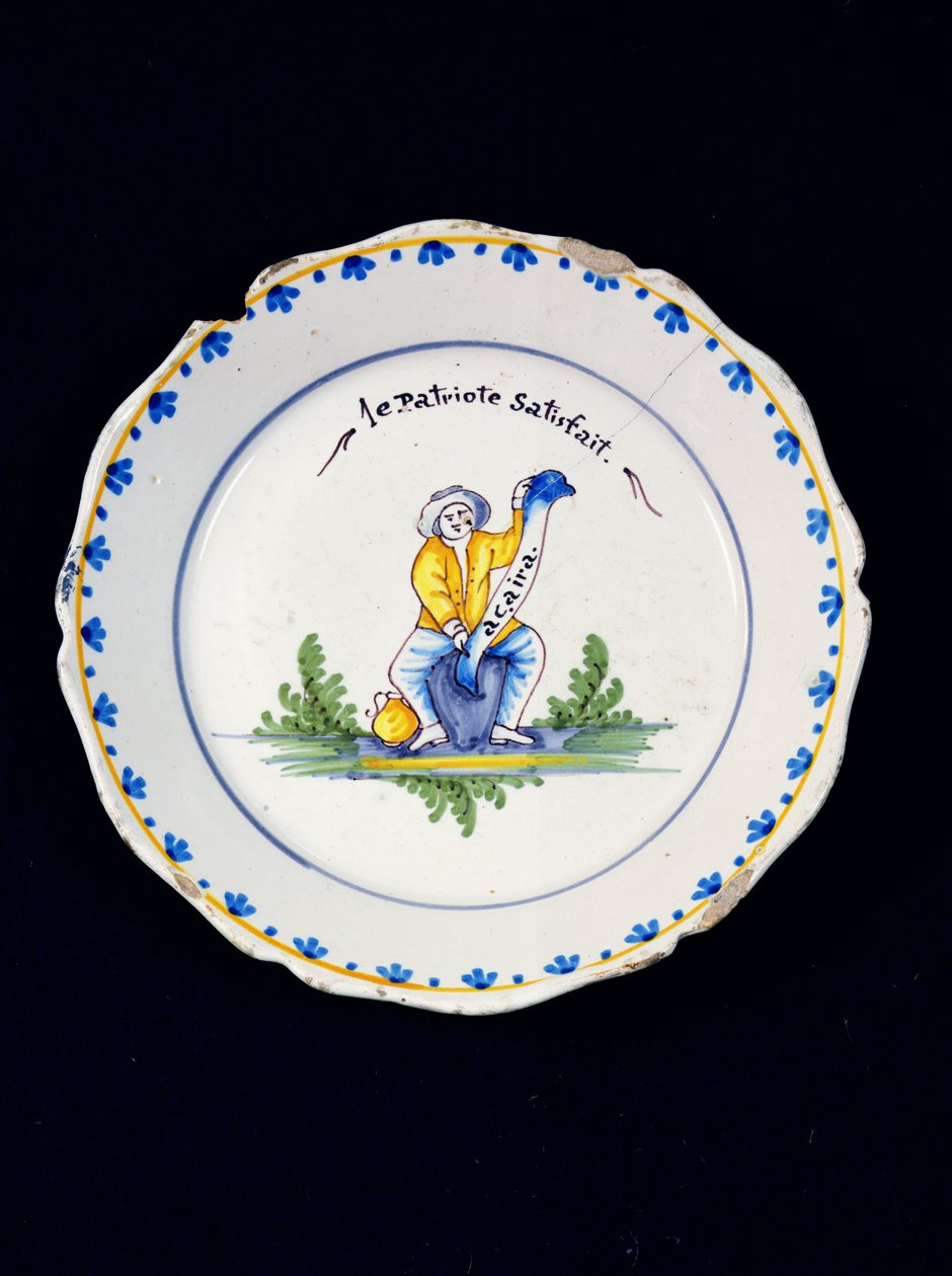 Az elégedett Patriot tányér (kerámia) alkotó: French School