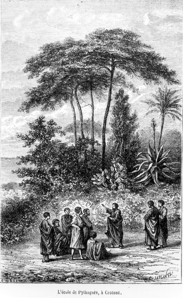 Pitagorasz iskolája (i.e. 580-500) a Le Monde Illustre-ből, 1865 alkotó: French School
