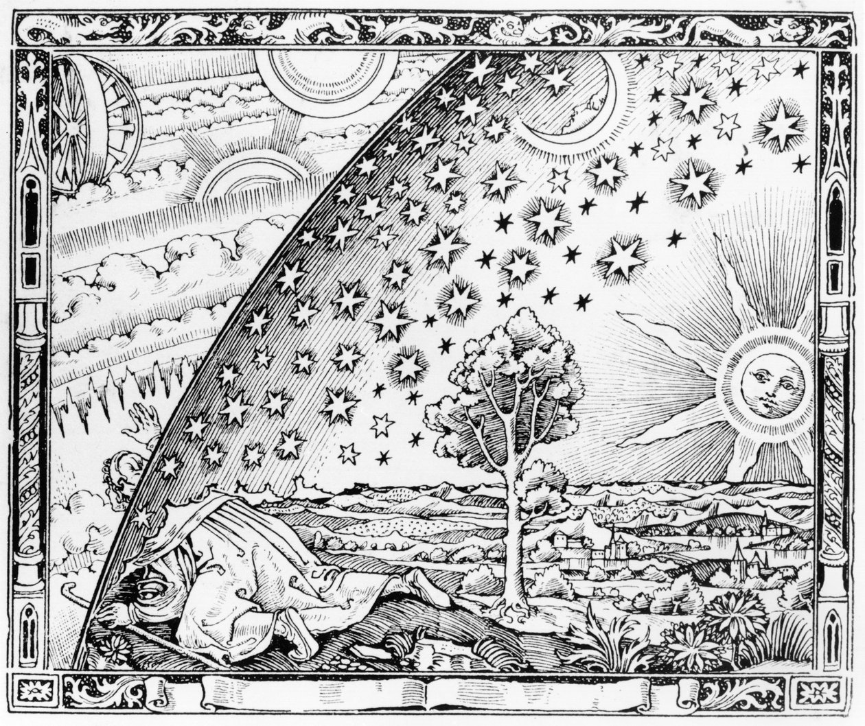 The Scientist Leaving the World, 1520 körüli stílusban, a LAtmosphere meteorologie populaire-ből, Párizs, 1888 alkotó: French School