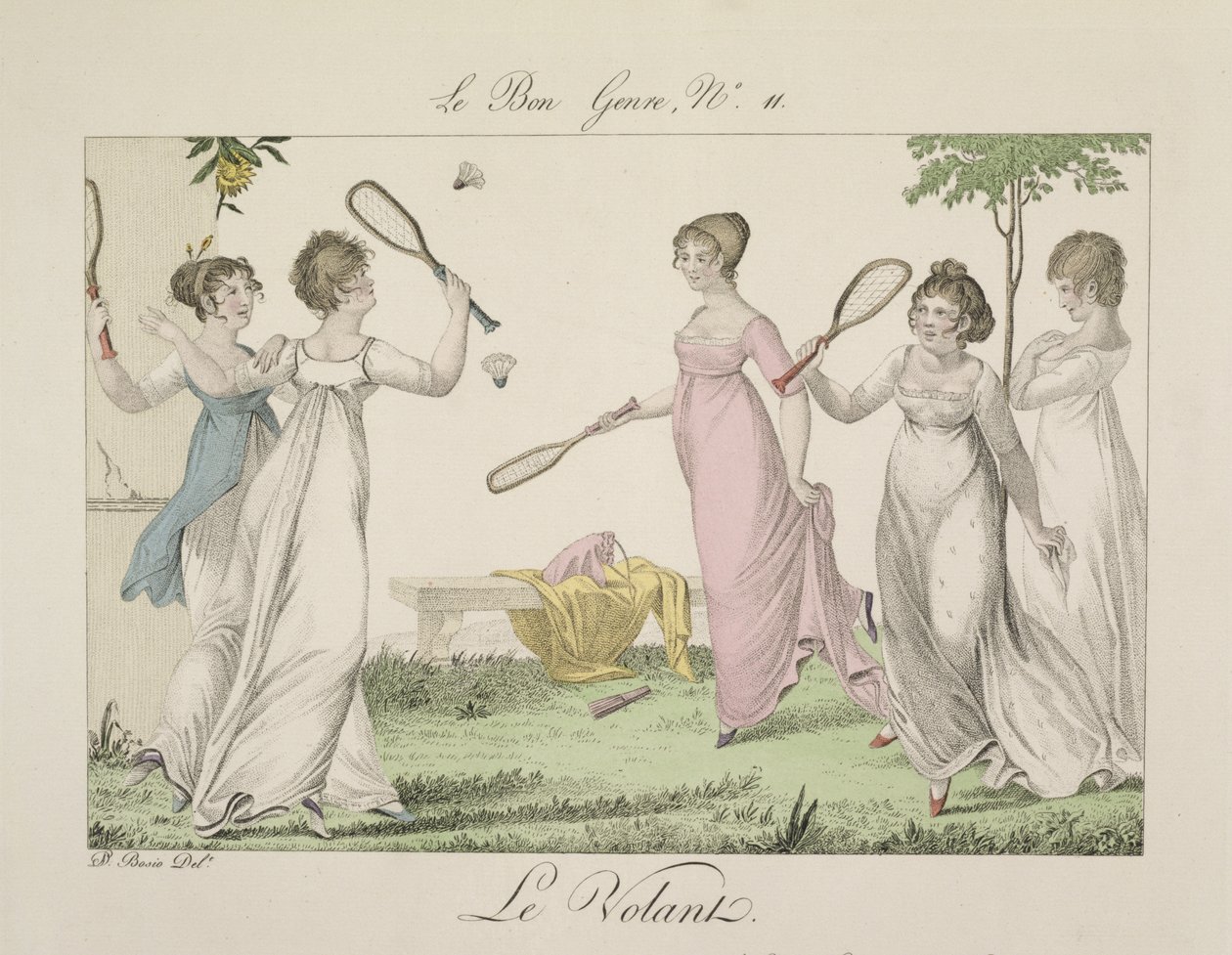 The Shuttlecock, 11. lemez a Le Bon Genre-ből, 1802 alkotó: French School