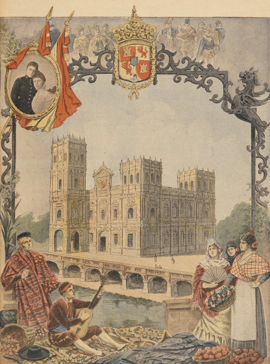 Spanyol pavilon az 1900. évi párizsi egyetemes kiállításon, illusztráció a Le Petit Journalból, 1900. március 4. alkotó: French School