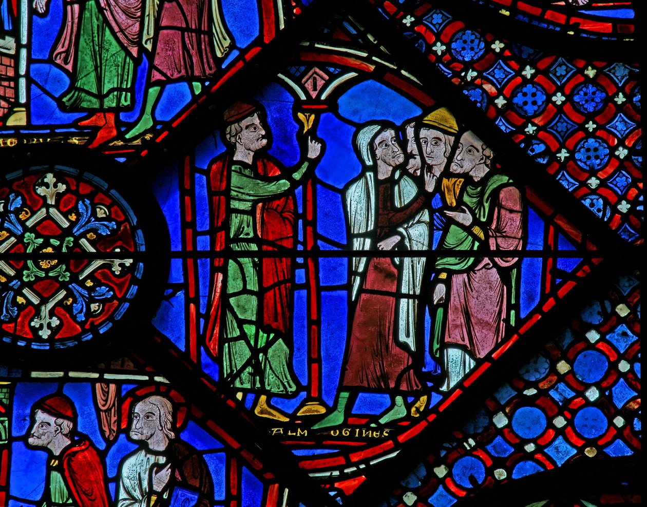 A Szent Jakab ablak: Almogenes (Hermogines) megszólítja adeptusait (w5) alkotó: French School